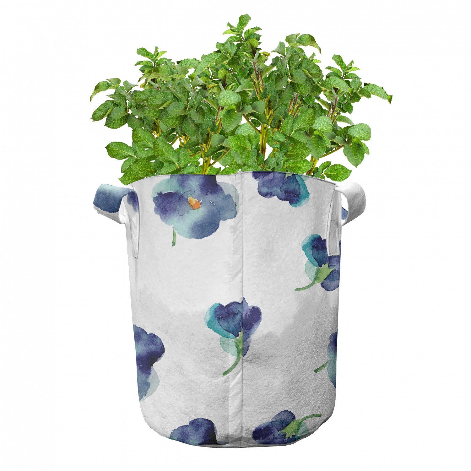 Pflanzkübel Abakuhaus Stofftöpfe hochleistungsfähig mit Griffen Blüten für Aquarell violette Blumen Pflanzen,