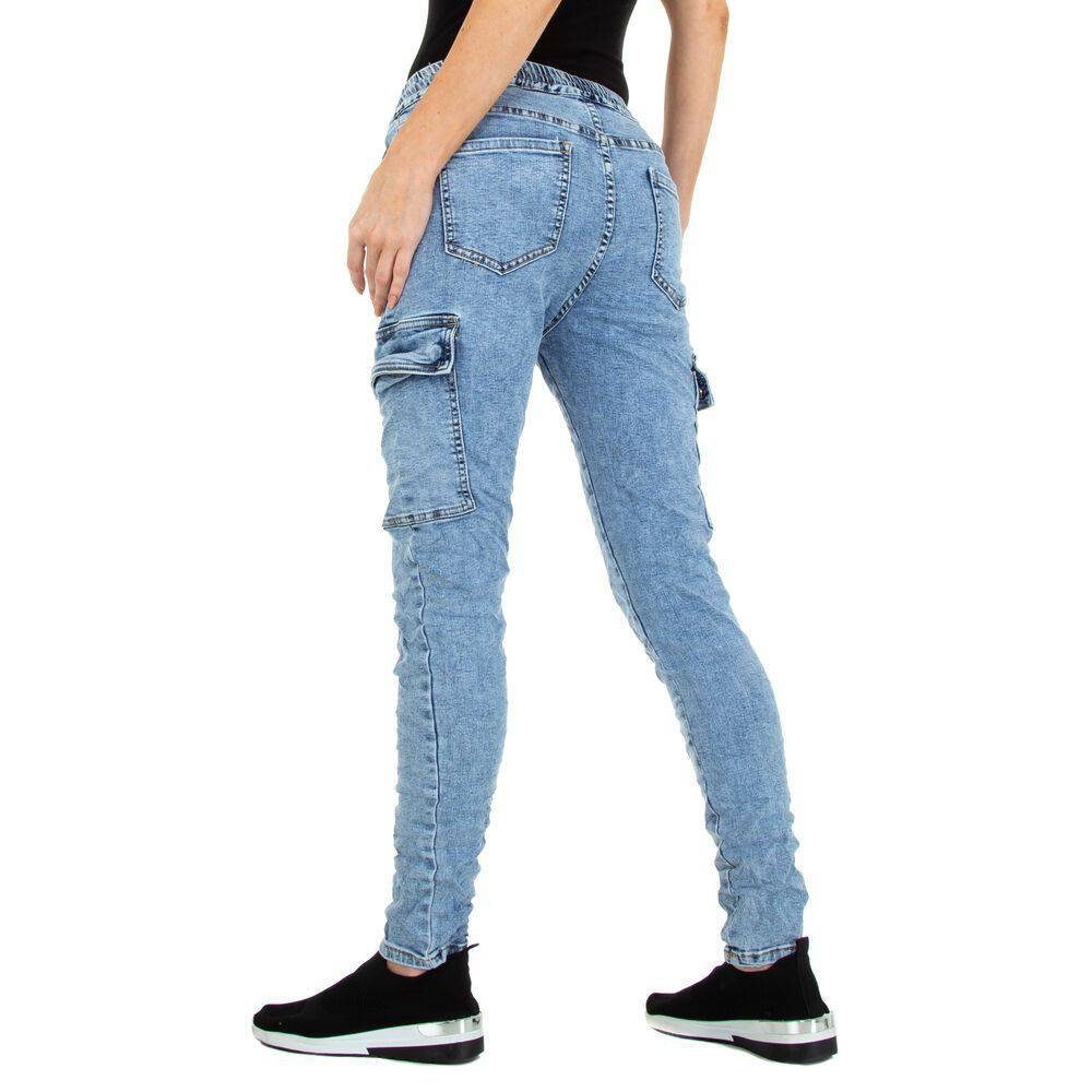 Ital-Design Relax-fit-Jeans Damen Freizeit Stretch Blau Relaxed Fit Jeans in