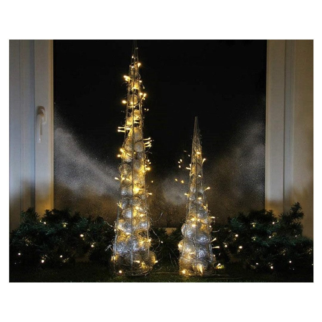 Gartenpirat LED Dekoobjekt Pyramide 60 cm aus Draht 30 LED warmweiß Weihnachtspyramide Innendekor