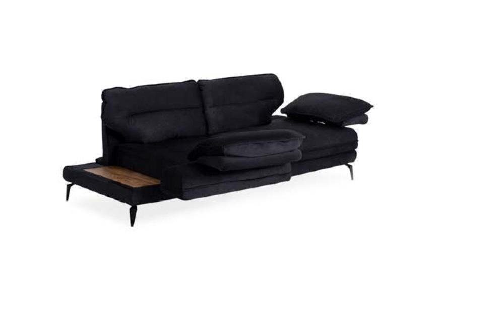 Samt Design Multifunktion Couchen JVmoebel Schwarz Couch Sofa Dreisitzer