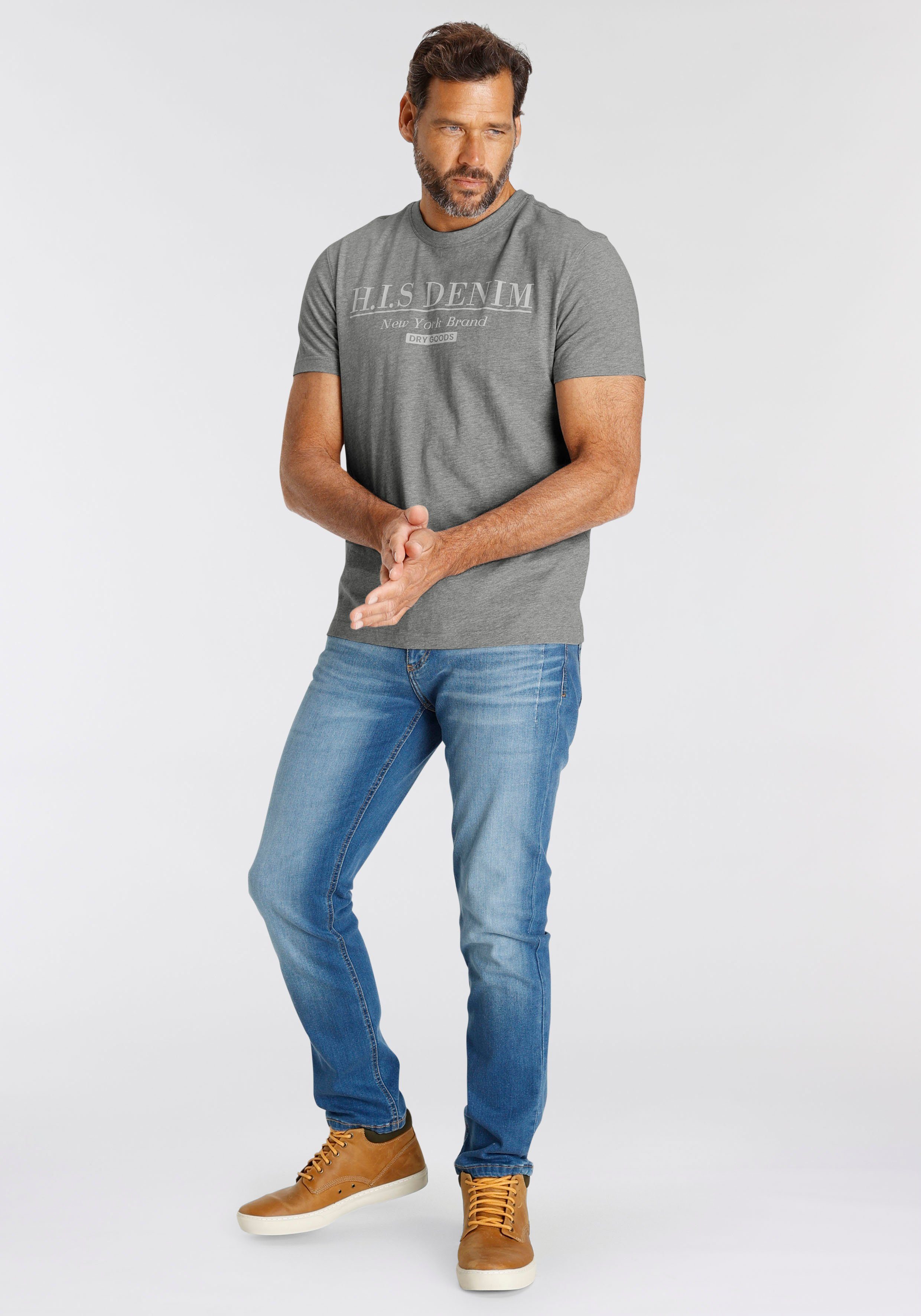 H.I.S T-Shirt schmale Passform, bedrucktes Design, Rundhalsausschnitt – Bild 4 von 5