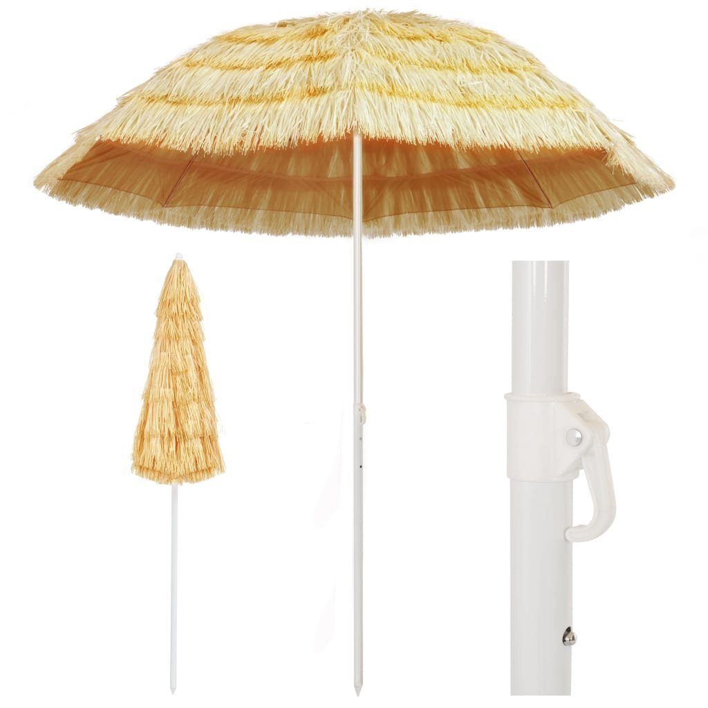 furnicato Sonnenschirm Strandschirm Natur 240 cm Hawaii-Stil, LxB: 210x210 cm