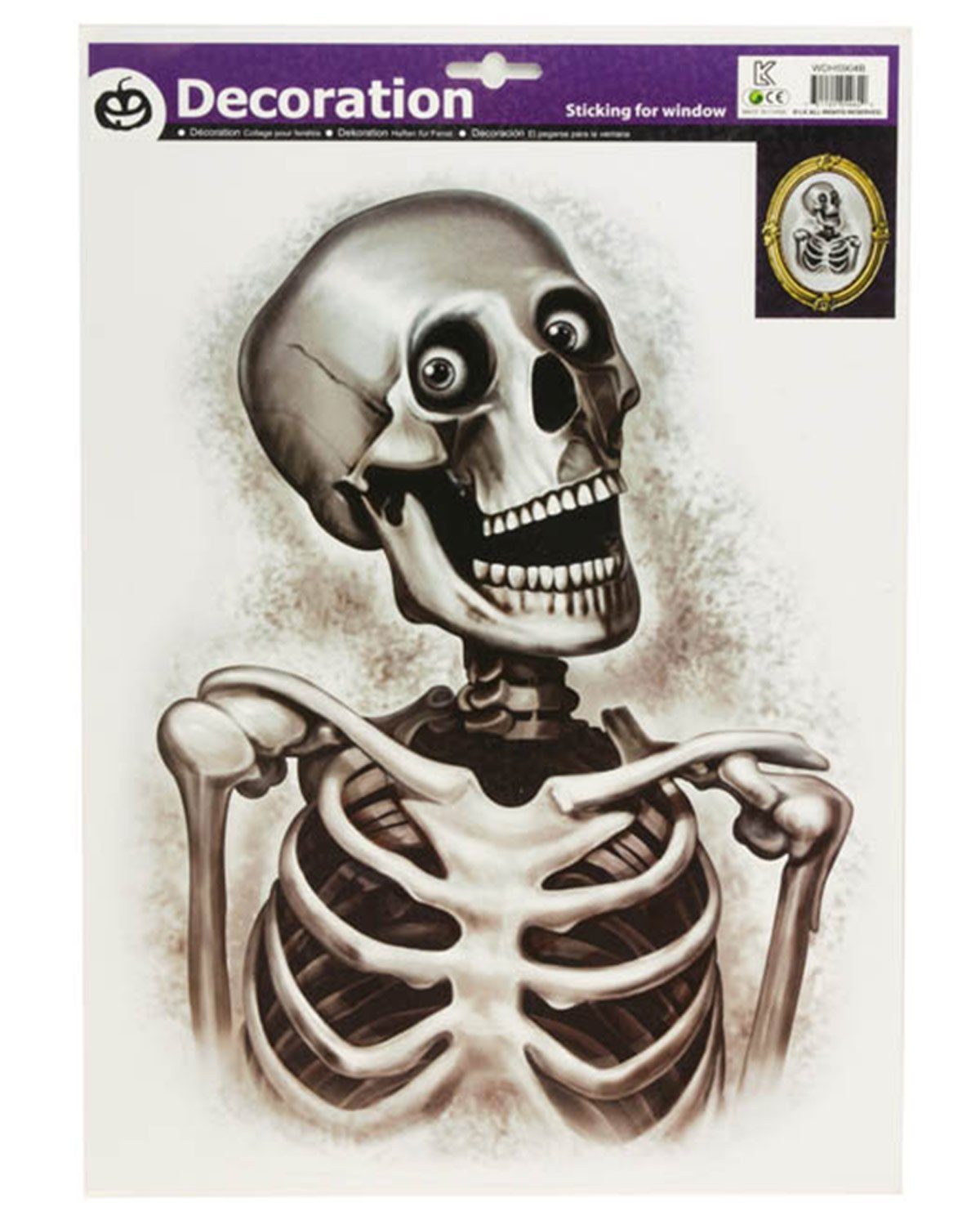 x 4 Skelett' 29 Halloween Fensterbild 'Lachendes Dekoobjekt - CHAKS