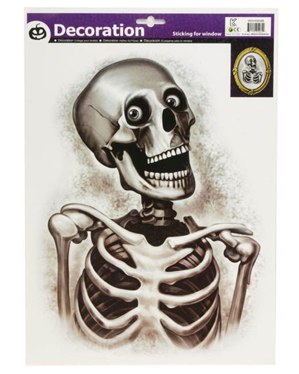 CHAKS Dekoobjekt Halloween Fensterbild 'Skelett' - günstig online kaufen