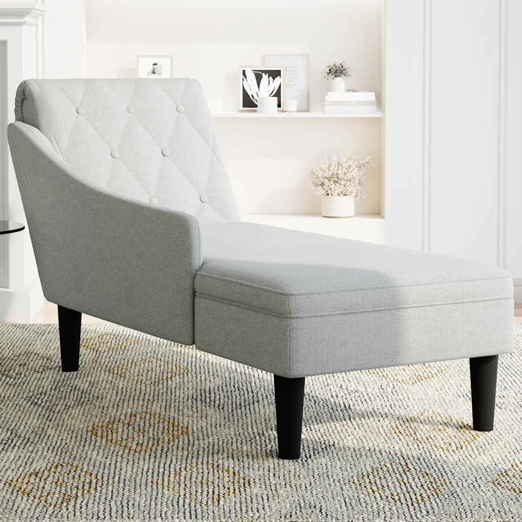 vidaXL Chaiselongue Chaiselongue mit Kissen und Rechter Armlehne Wolkengrau Stoff, 1 Teile