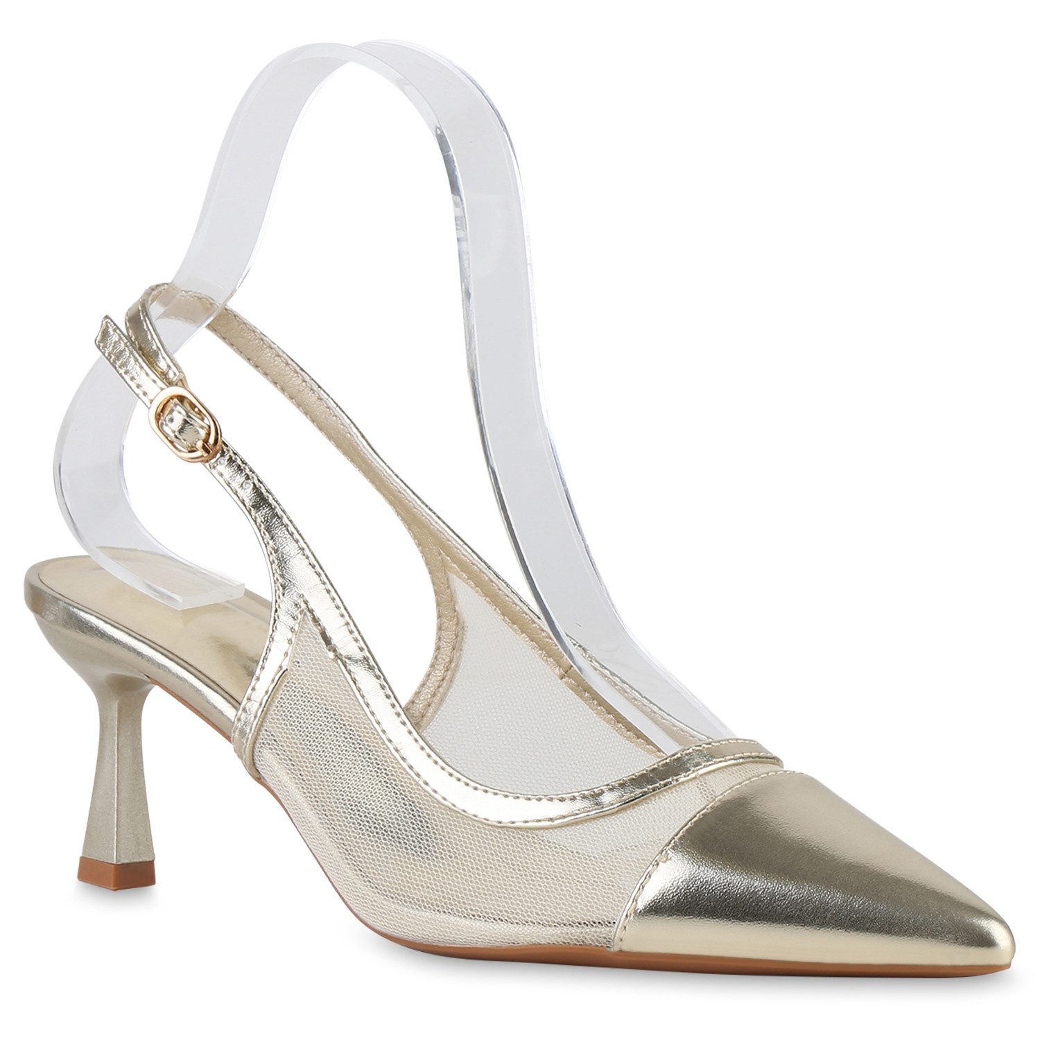 VAN HILL 841533 Slingpumps Damen Slingpumps Pumps Spitze Stiletto Absatzsch günstig online kaufen