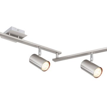etc-shop LED Deckenspot, Leuchtmittel nicht inklusive, Spotstrahler Deckenlampe Leuchte Esszimmer Spots beweglich nickel