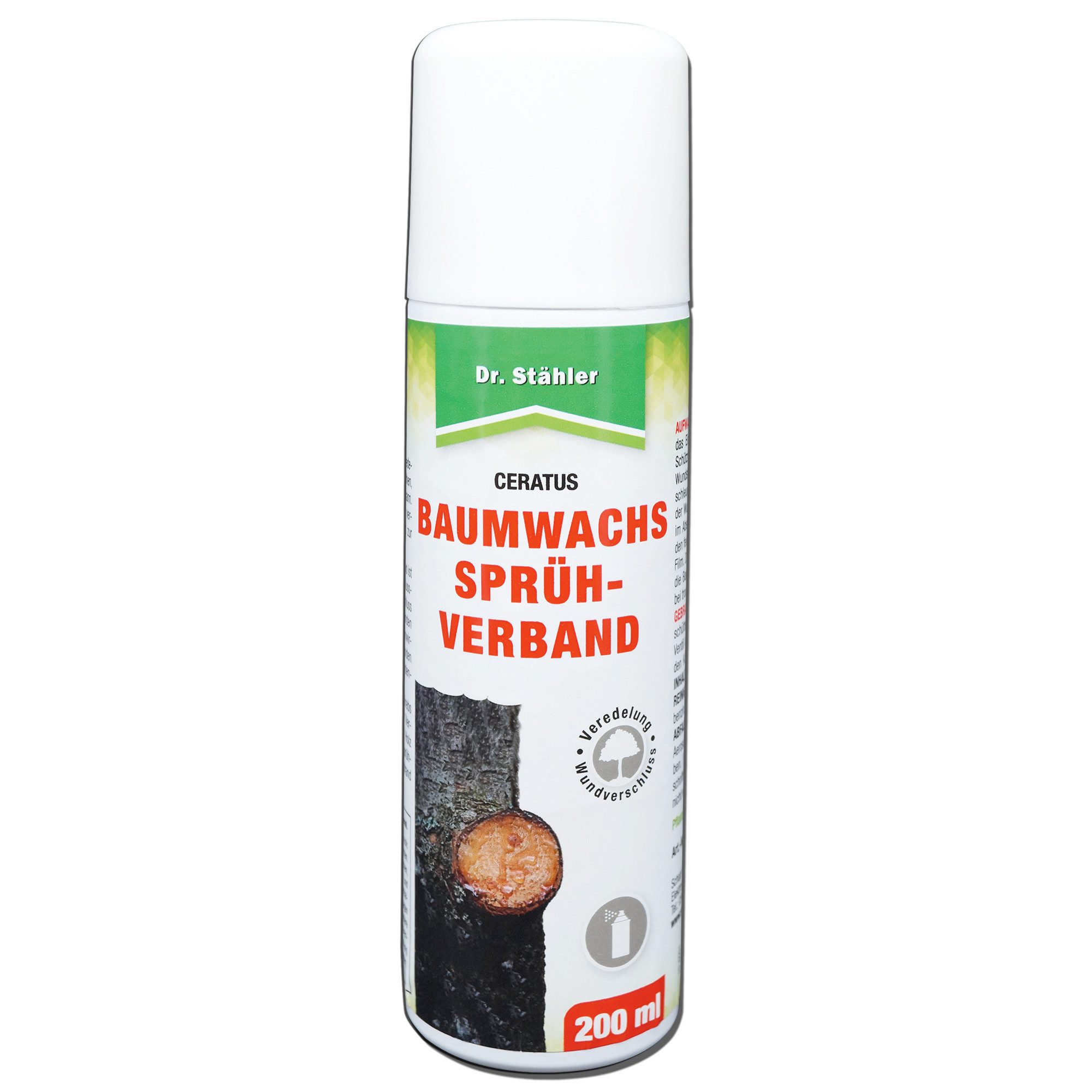 Dr. Stähler Baumwachs Baumwachs Sprühverband: Regeneration und Schutz für deine Bäume, 200 g, 1 x 200ml Baumwachs Sprühverband Farbloser Wundverschluss für Gehölze, Enthält Naturharze, Schnelle Anwendung, Ohne schädliche Chemikalien