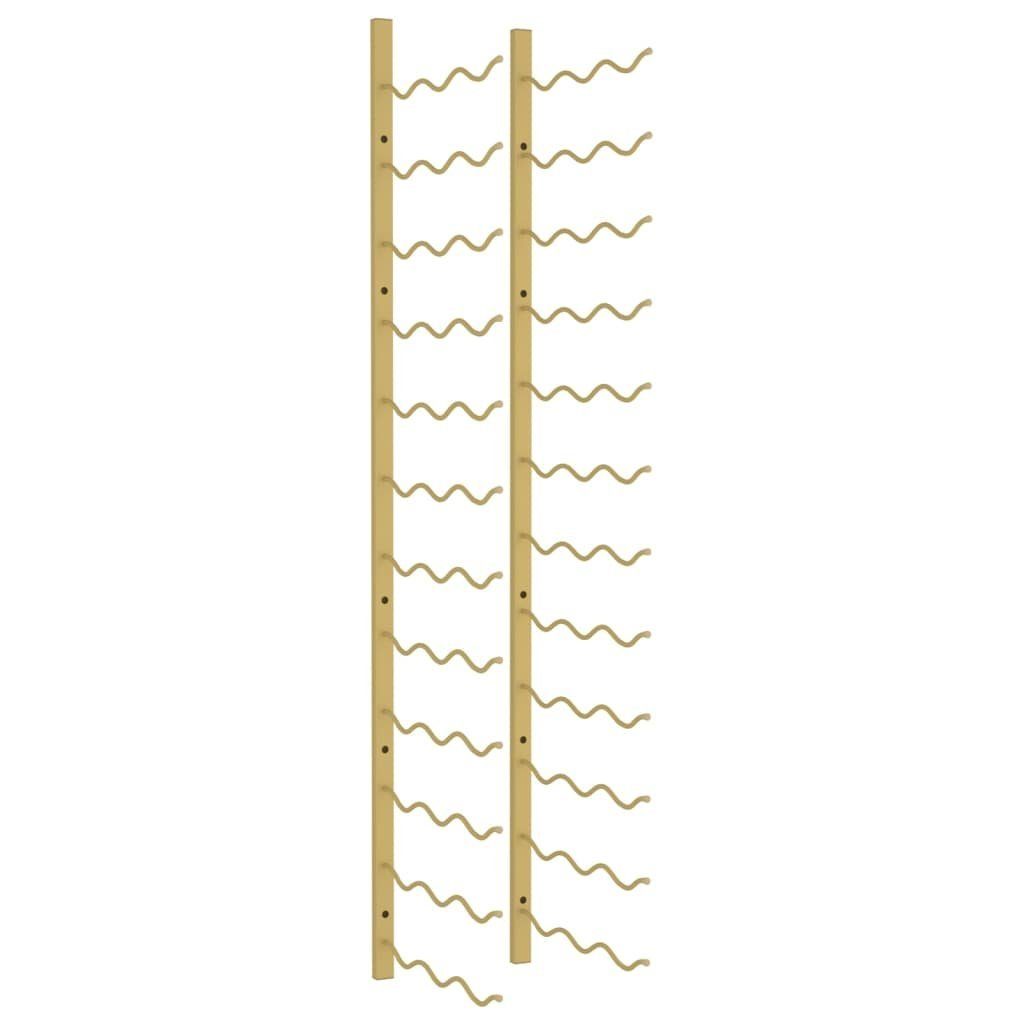 vidaXL Weinregal Wand-Weinregal für 36 Flaschen Golden Eisen, 1-tlg.
