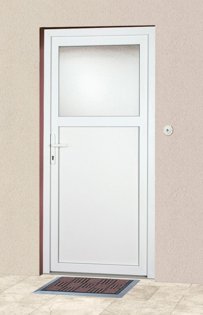 KM Zaun Haustür KL601P, BxH: 88x188 cm, weiß, in 2 Varianten, inklusive  Türrahmen