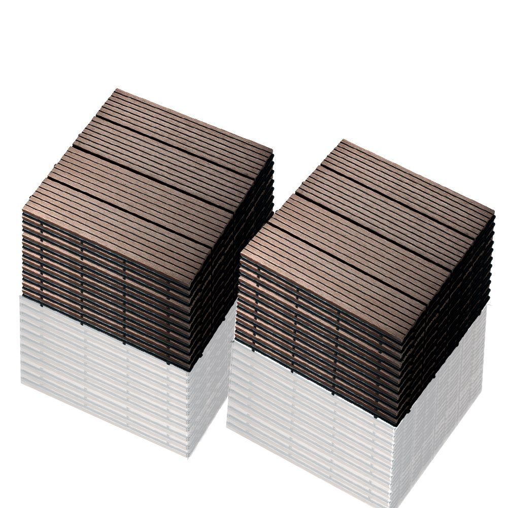 euroharry WPCFliesen 1qm 30x30 cm WPC Fliese Terrassen fliesen