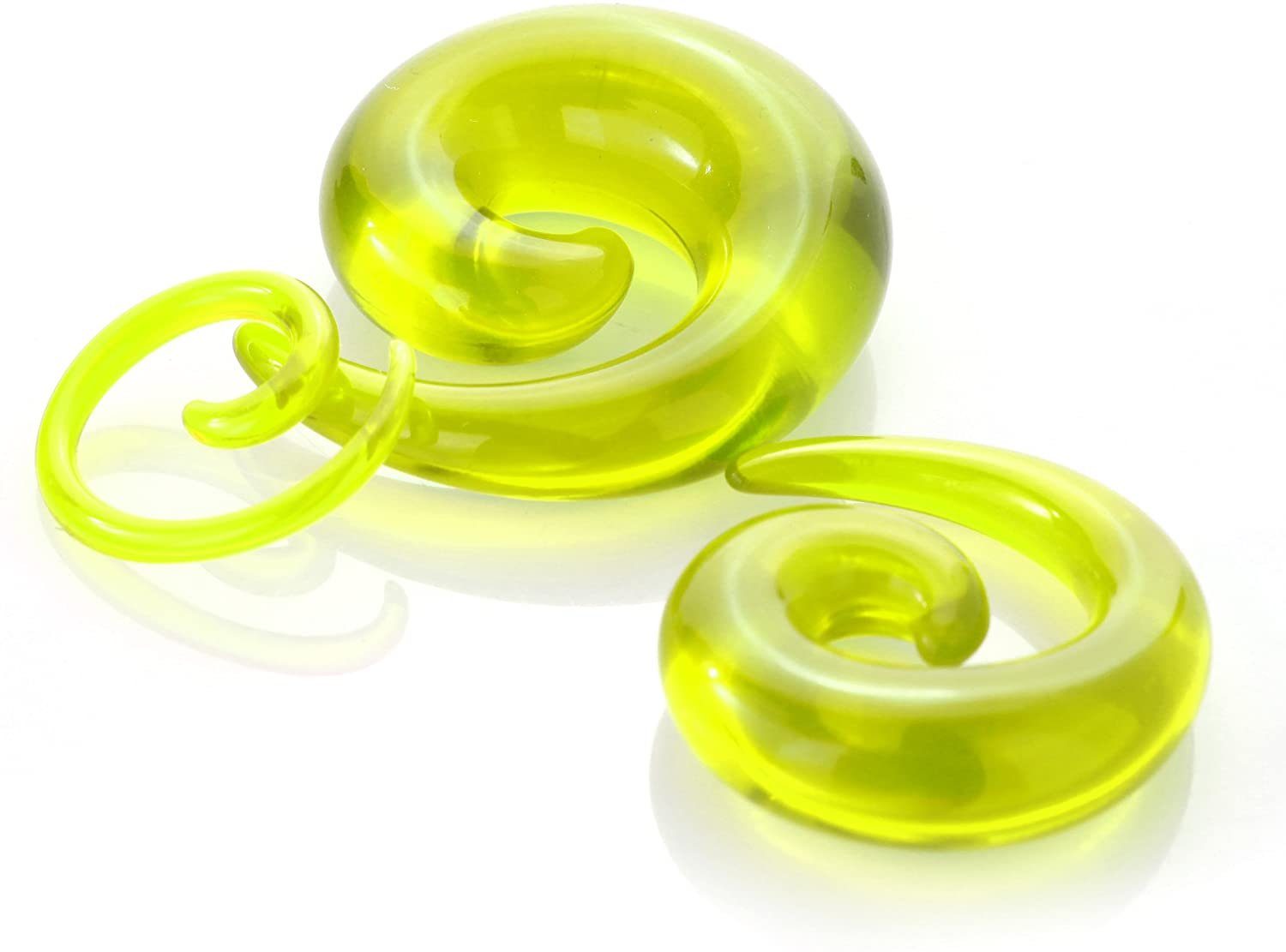 Karisma Piercing-Set Ohr Dehnung Spirale Expander Acryl UV Transparent - 1807.Gelb.4mm