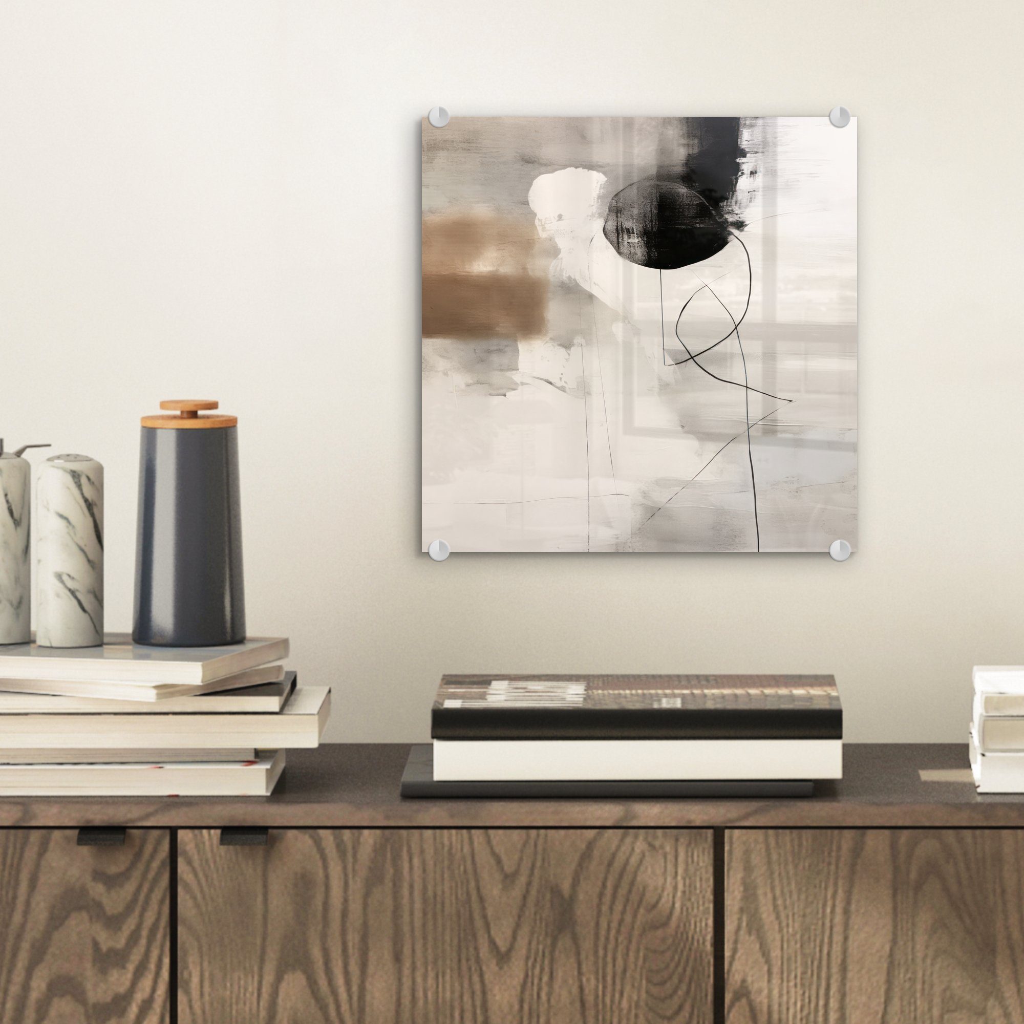 MuchoWow Acrylglasbild Abstrakte Kunst - Grau - Industriell, Inkl. Aufhängu günstig online kaufen