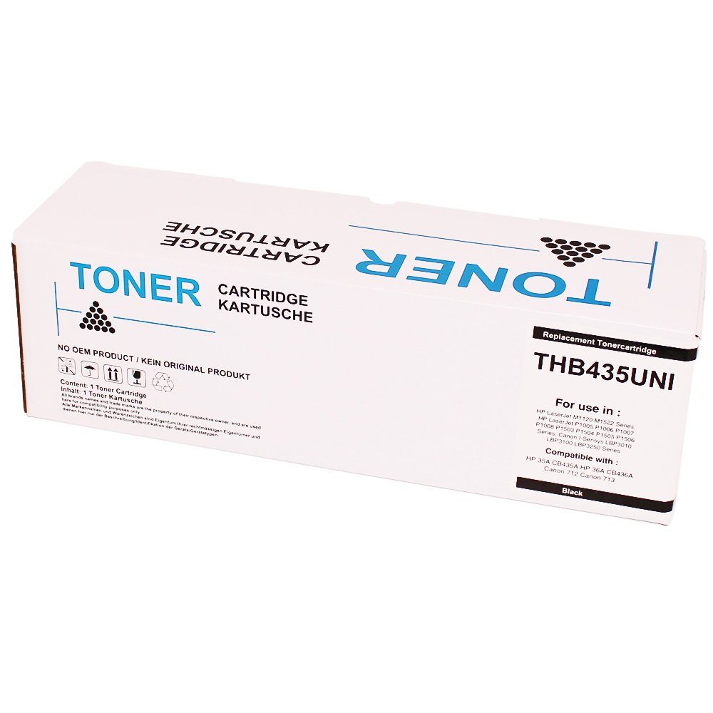 ABC Tonerkartusche, (Kompatibler Toner für HP 35A CB435A LaserJet P1005 P1006 P1007 P1008, HP LaserJet MFP M1120 M1522 Series, P1005 P1006 P1007 P1008 P1503 P150), 1503 P1504 P1505 P1506 Canon i-Sensys LBP3010 LBP3010b LBP3100 LBP3250