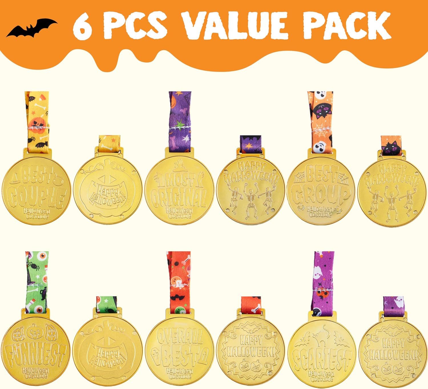 JOYIN Charm Medaillon JOYIN 6 Halloween Medaillen, Kostümwettbewerb Kinder