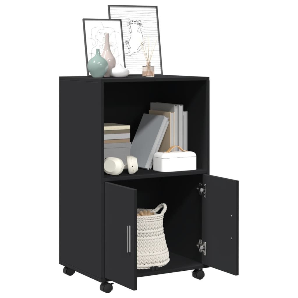 vidaXL Sideboard Rollschrank Schwarz 55x40x91 cm günstig online kaufen