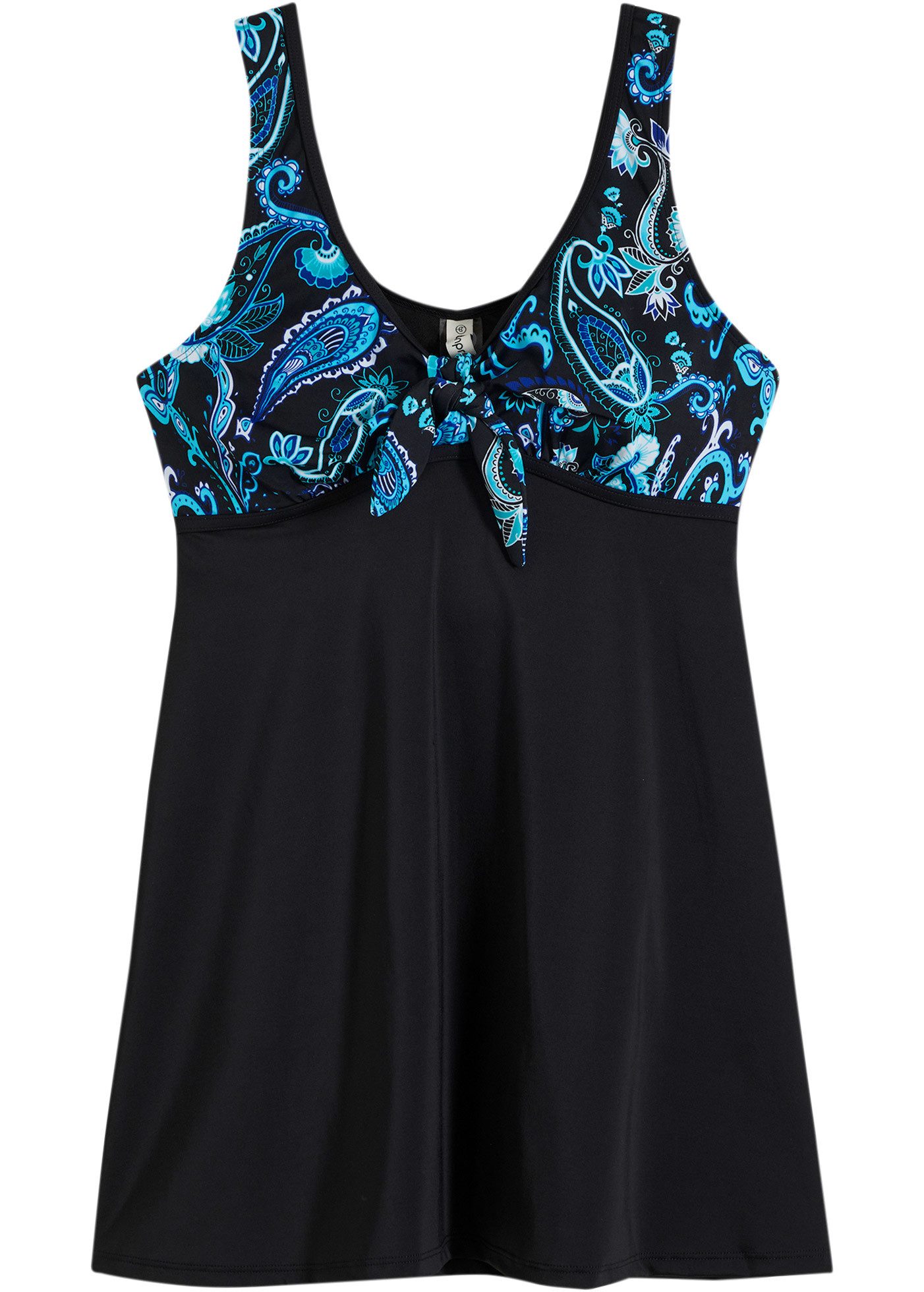 bonprix Tankini-Top, breites Long-Tankinioberteil, unifarben mit Druck-Einsätzen