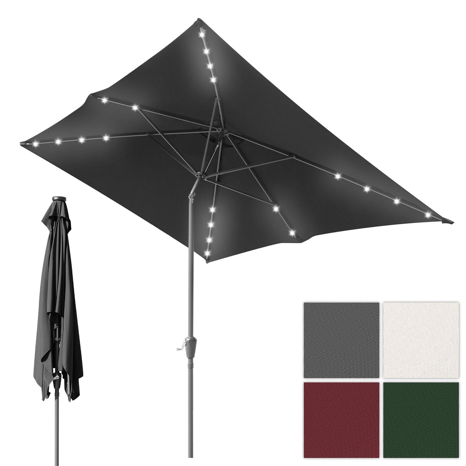 Clanmacy Sonnenschirm Sonnenschirm Rechteckig,Kurbel,Knickbar,neigbar,1.4x2 günstig online kaufen