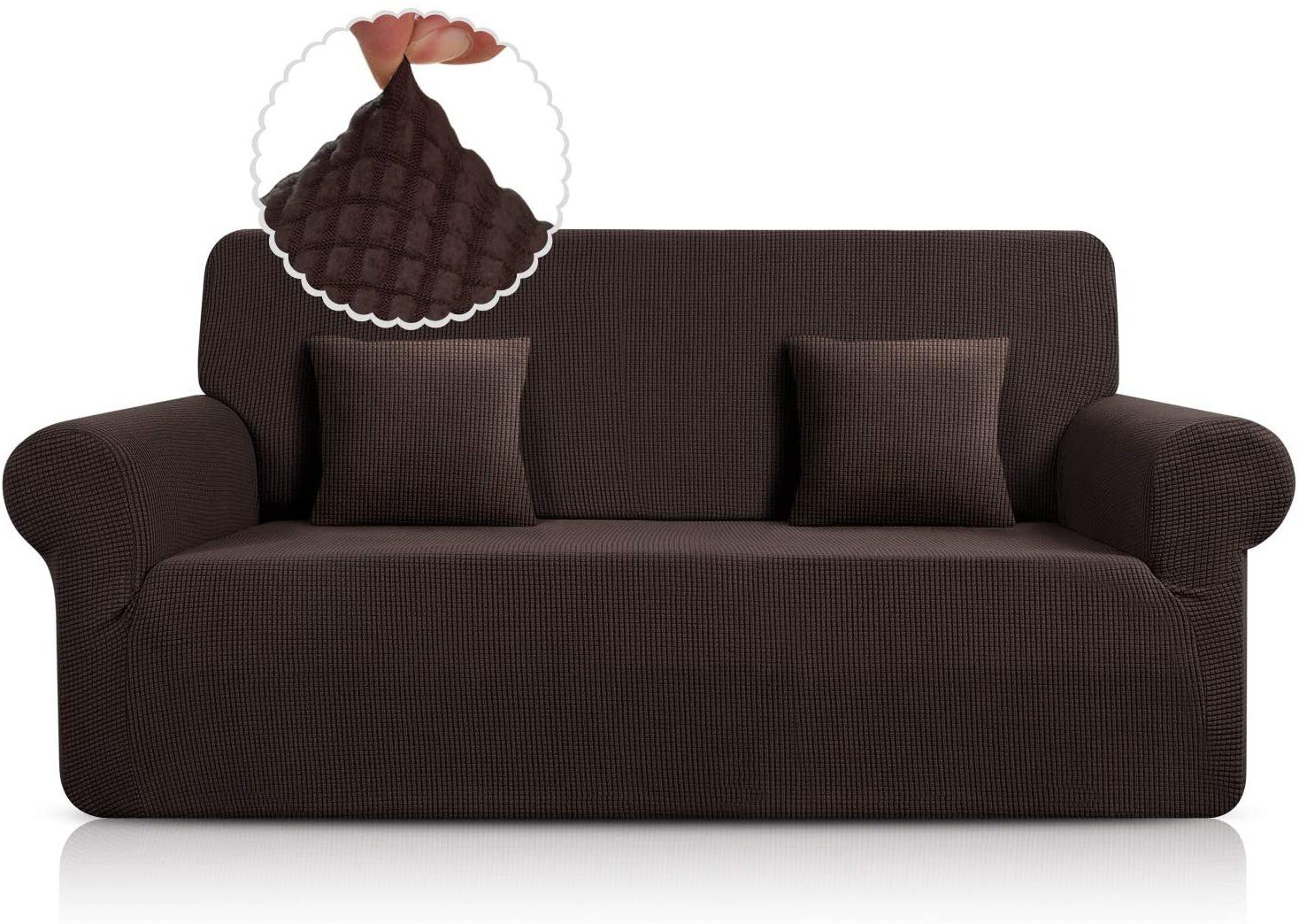 Sofabezug Super Stretch Sofabezug 1 Stück Universal Couchbezug für Sofahusse, Jormftte Schokoladenbraun