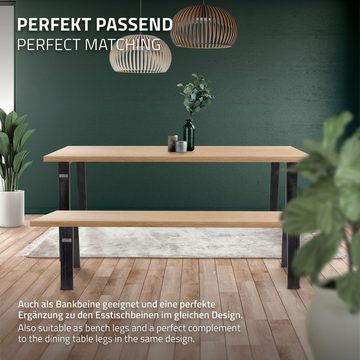 ML-DESIGN Tischbein Tischgestell Loft 2er Set aus Stahl Industriedesign U-Form, Tischkufen 44x42 cm Industrial Profil 8x2cm Möbelfüße
