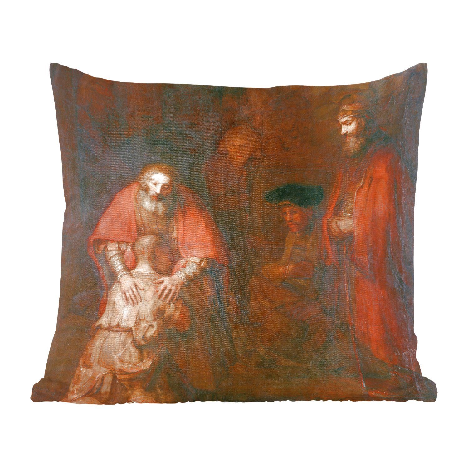 MuchoWow Dekokissen Die Rückkehr des verlorenen Sohnes - Rembrandt van Rijn, Zierkissen mit Füllung für Wohzimmer, Schlafzimmer, Deko, Sofakissen