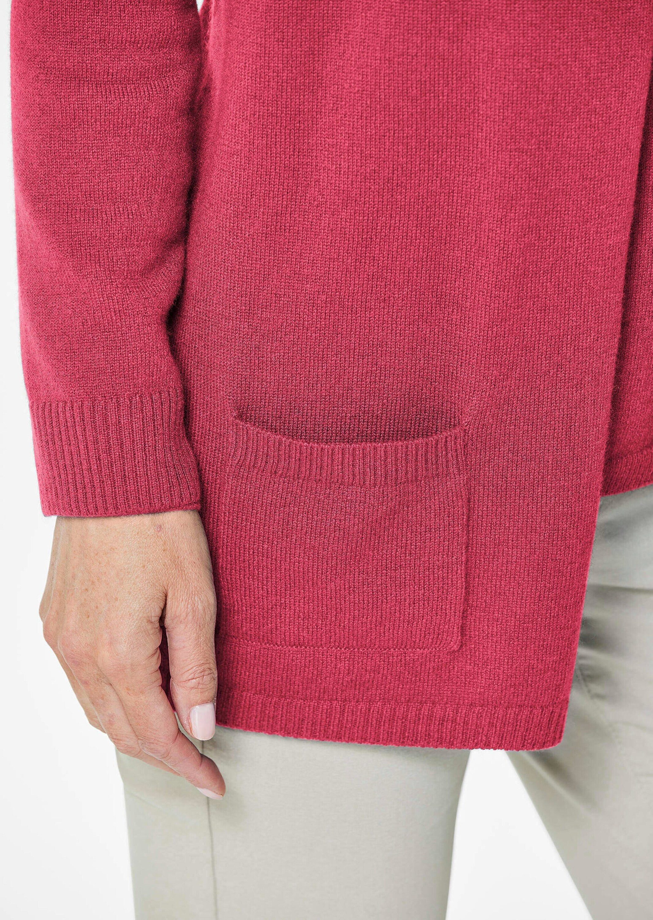 GOLDNER Strickjacke Langarm Feinstrick-Cardigan Damen Strickjacke aus reinem Kaschmir ohne Verschluss