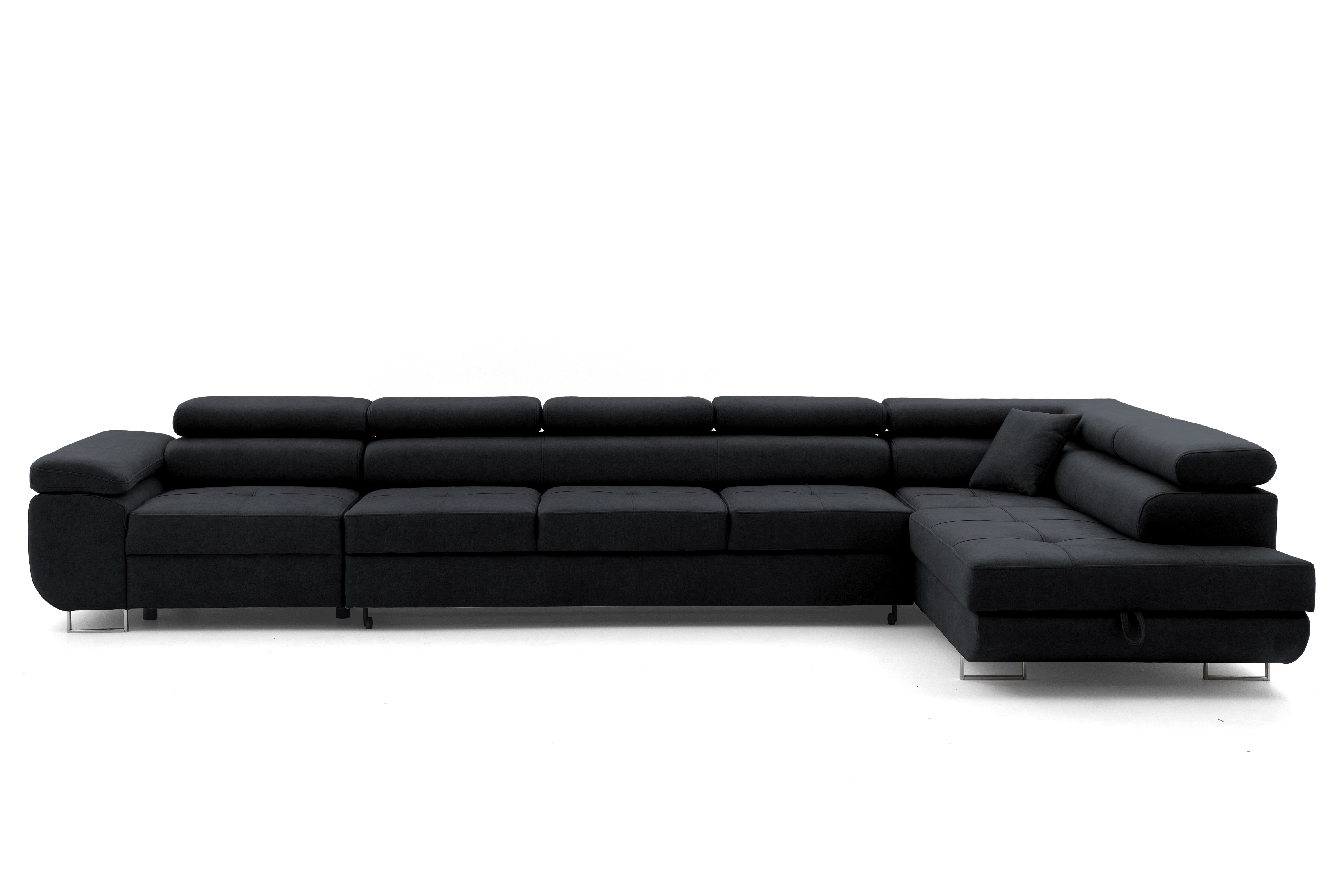 Muffo Ecksofa WILD XXL, mit Bettkasten, Hohe Metallfüße, verstellbare Kopfs günstig online kaufen