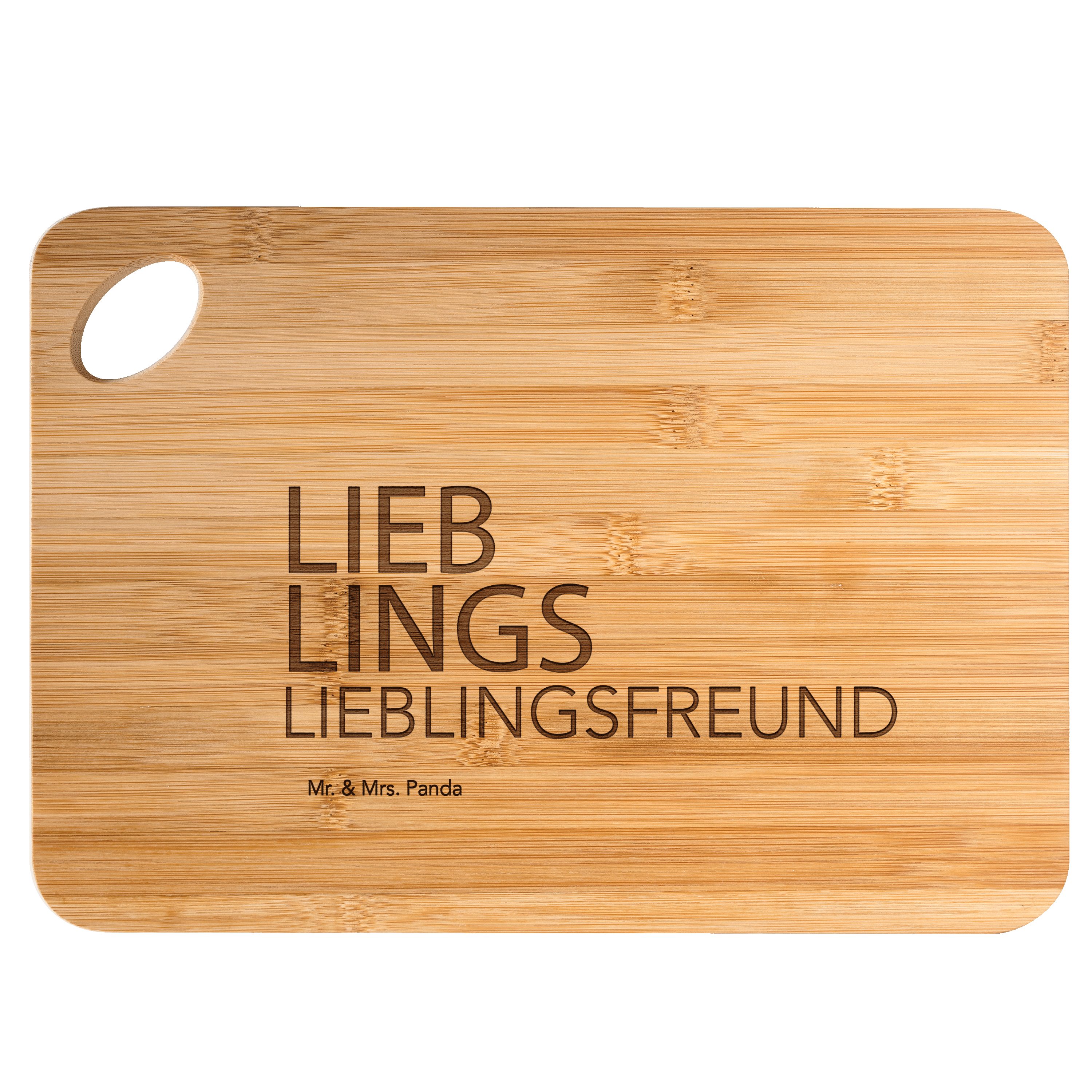 Mr. & Lieblingsfreund Transparent - Lieblin, Servierbrett Geschenk, Mrs. (1-St) Panda Bambus, Partner, - Hackbrett