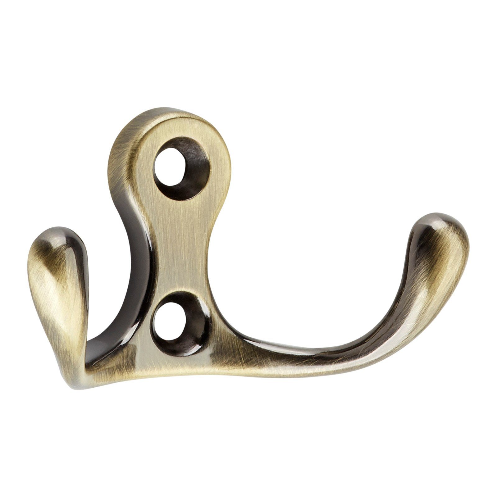 SO-TECH® Garderobenhaken 2-fach Kleiderhaken MAREEN 29 x 51 x 23,5 mm, BA 17 mm (1 St), Metall massiv, brüniert poliert