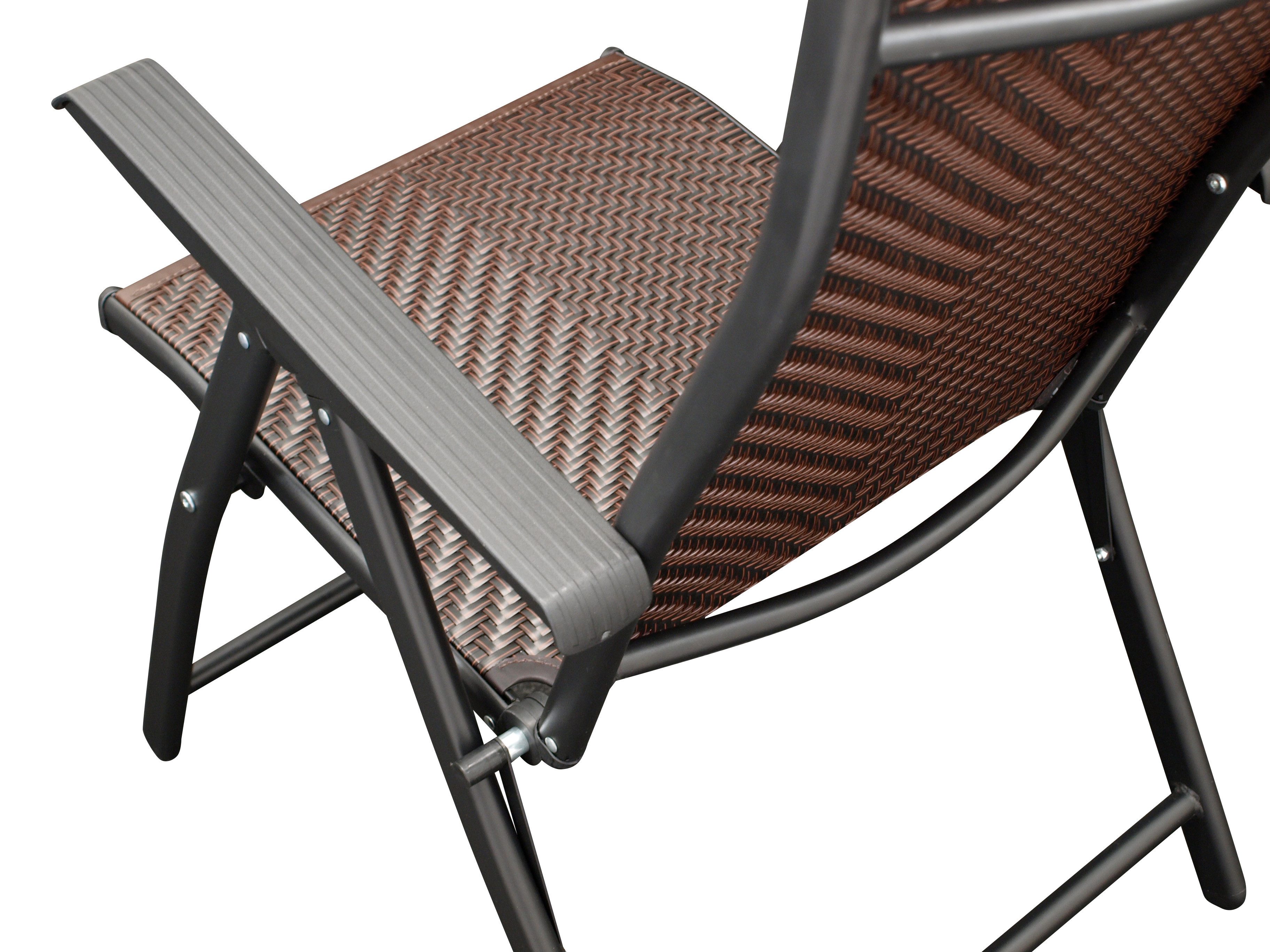 DEGAMO Gartensessel ANTIBES, Metall + Polyrattan braun, faltbar, 7-fach verstellbar