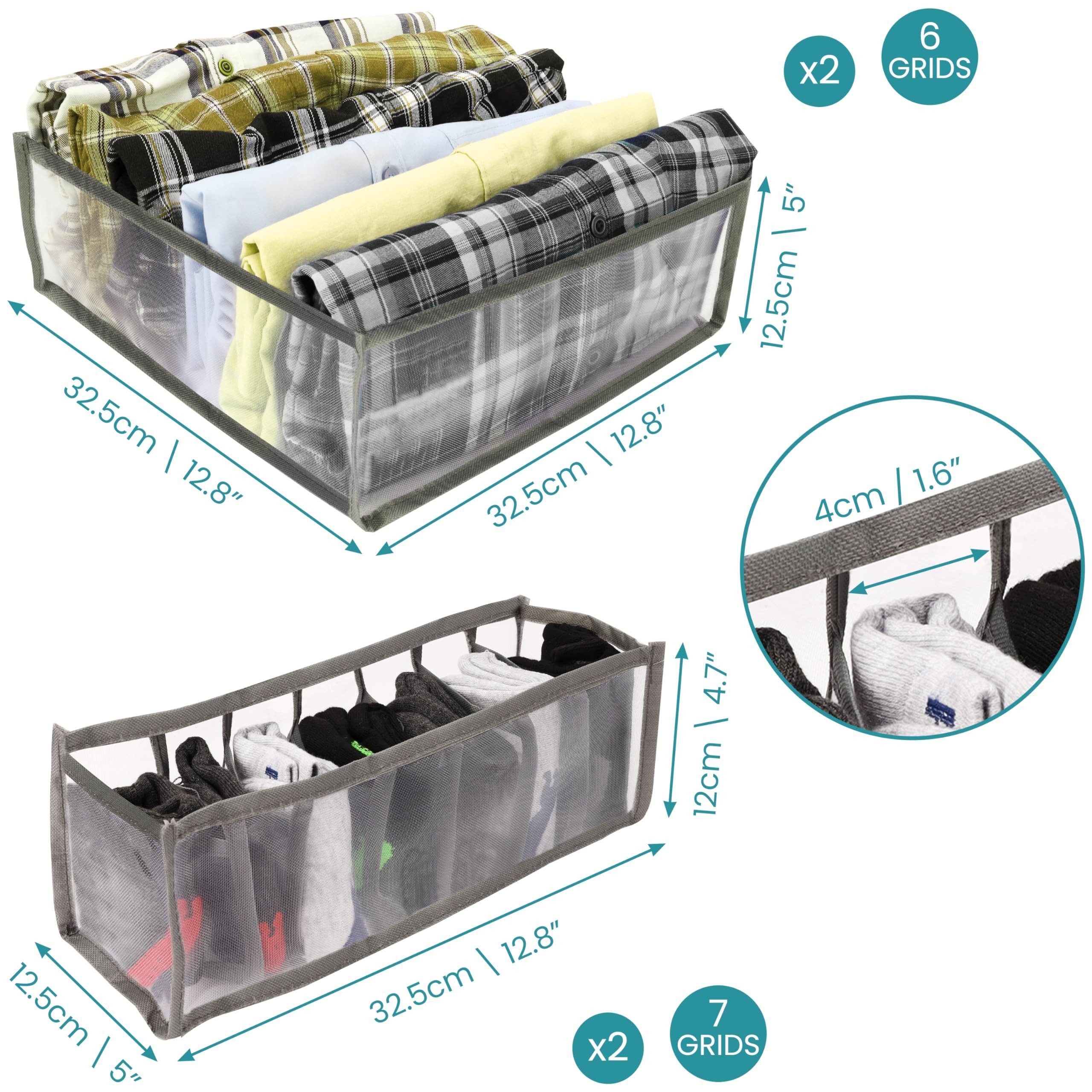 Kurtzy Aufbewahrungsbox Kurtzy 4er Pack Kleiderschrank günstig online kaufen