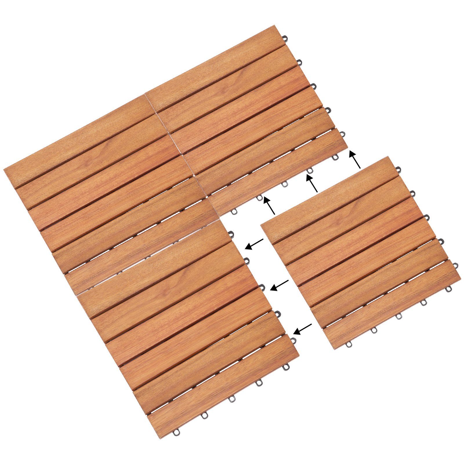 Deuba Holzfliesen 33x Eukalyptus