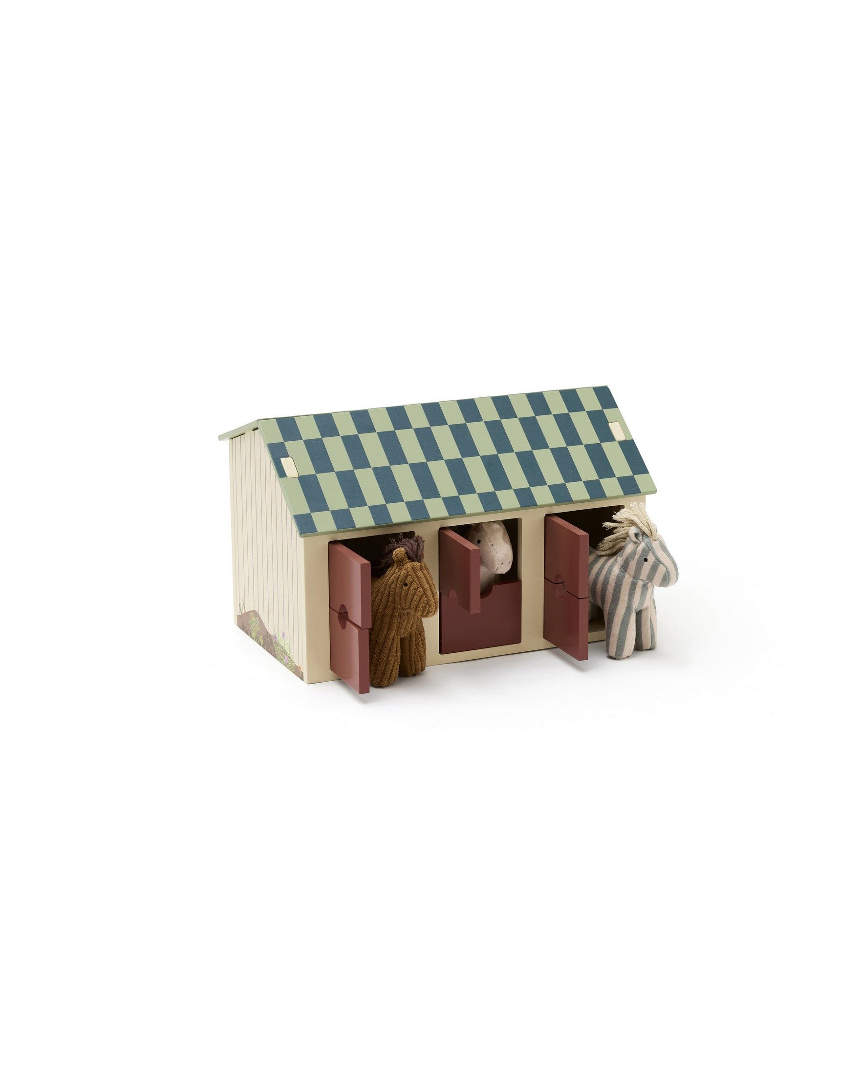 Kids Concept Spielwelt Kids Concept - Pferdestall mit Pferden - 19,5x19x31 cm, (4-tlg), aus Holz – Bild 2 von 5