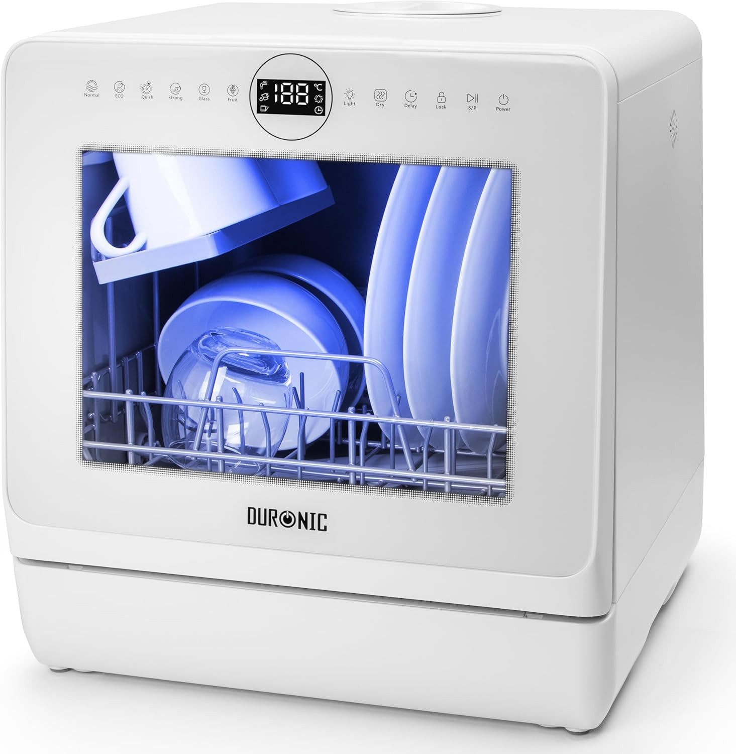 Duronic Tischgeschirrspüler DW5, WE Spülmaschine, Mini Geschirrspüler für bis 4 Personen