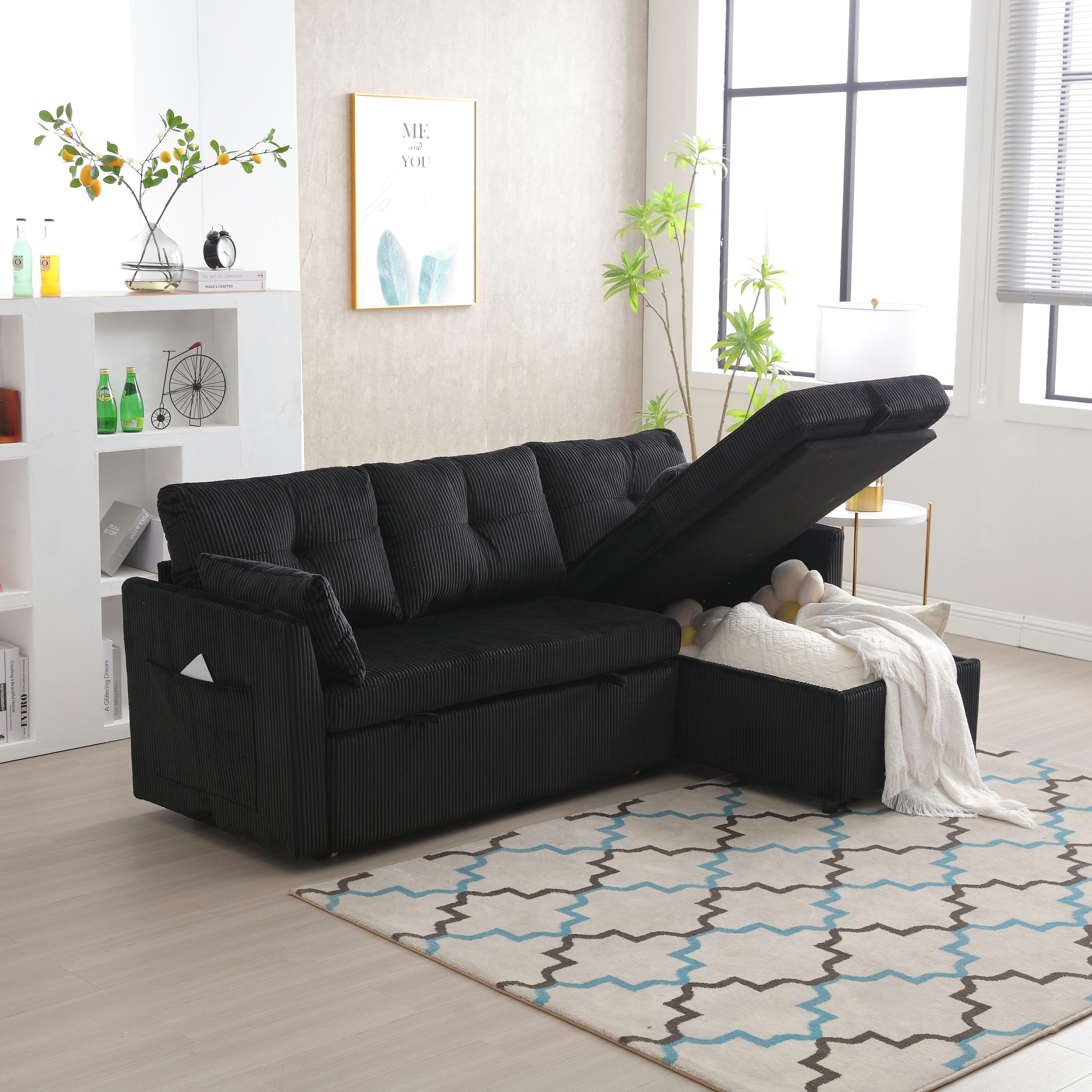 TavilaEcon Schlafsofa Vielseitiges 3-in-1, L-förmiges umwandelbares günstig online kaufen