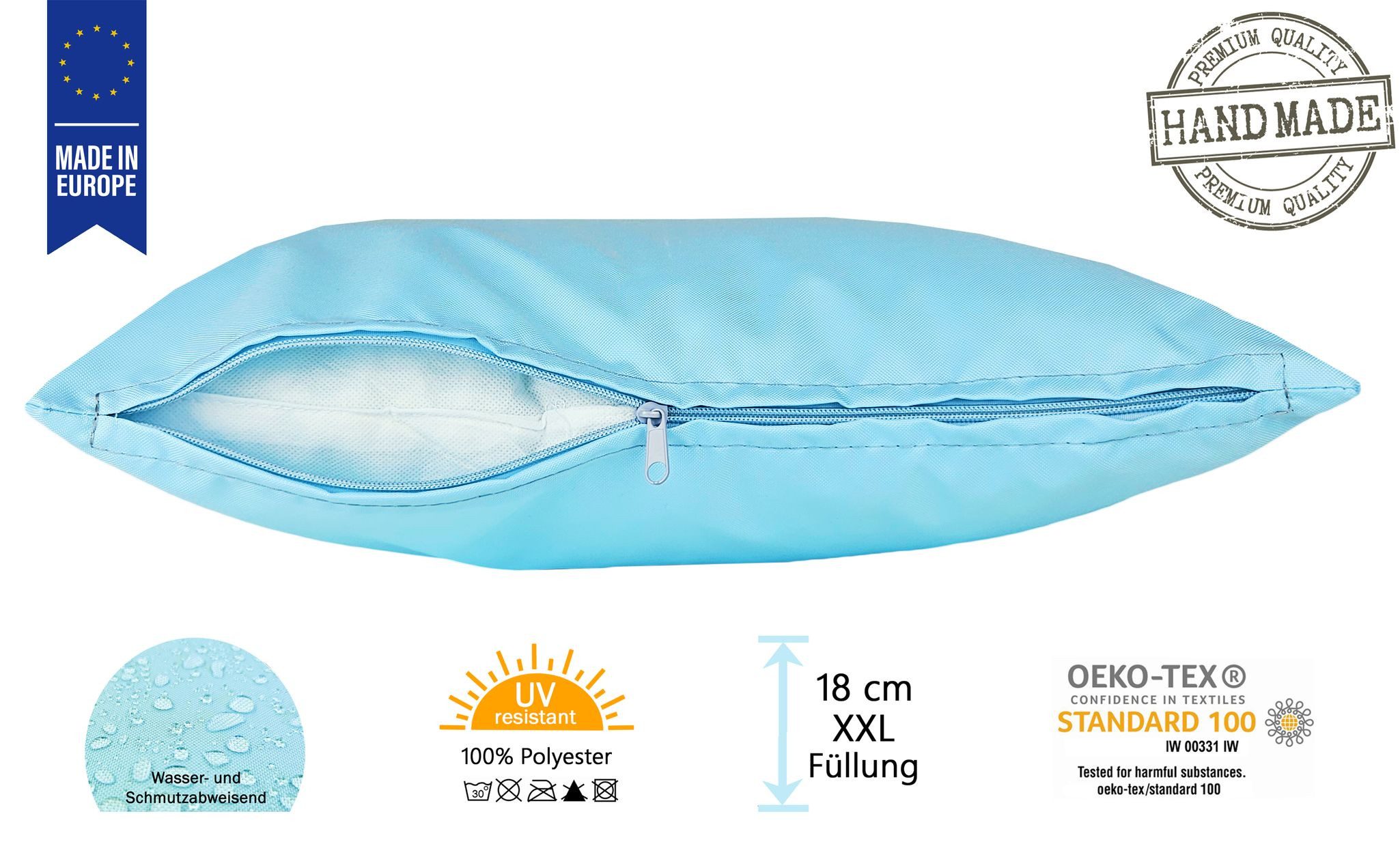 JACK Dekokissen 60x60cm Outdoor Lounge Kissen inkl. XXL Füllung, starke Füllung, strapazierfähig, wasserabweisend, In- und Outdoor