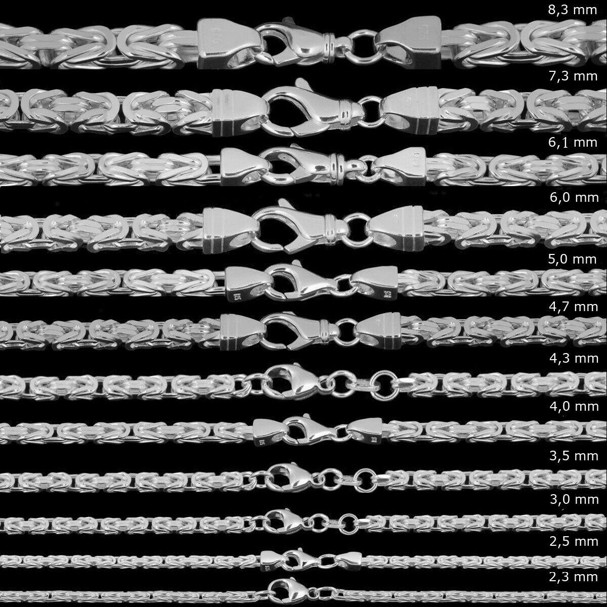 HOPLO Königskette Silberkette Königskette Länge 19 cm - Breite 5,1 mm - 925 günstig online kaufen