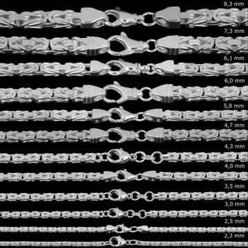 HOPLO Königskette Silberkette Königskette Länge 21cm - Breite 2,5mm - 925 Silber, Made in Germany
