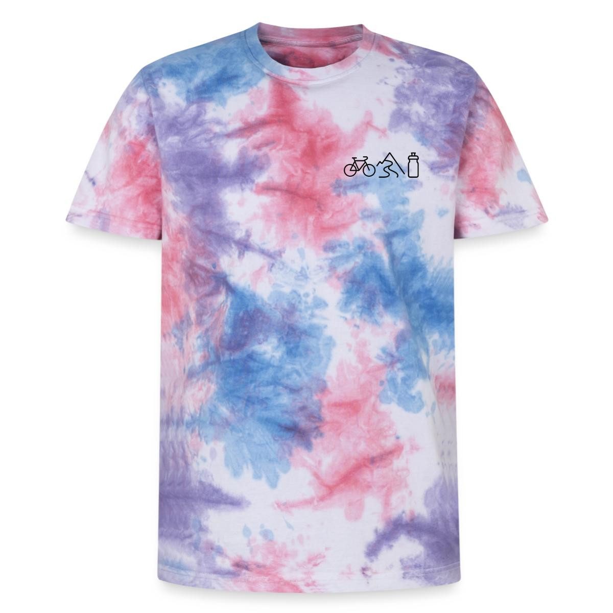 T-Shirt Fahrrad, Berg, Trinkflasche, Outdoor Motiv Unisex Batik T-Shirt