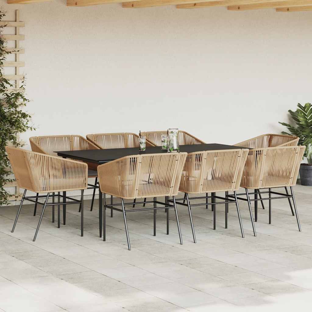 vidaXL Garten-Essgruppe 9-tlg. Garten-Essgruppe mit Kissen günstig online kaufen