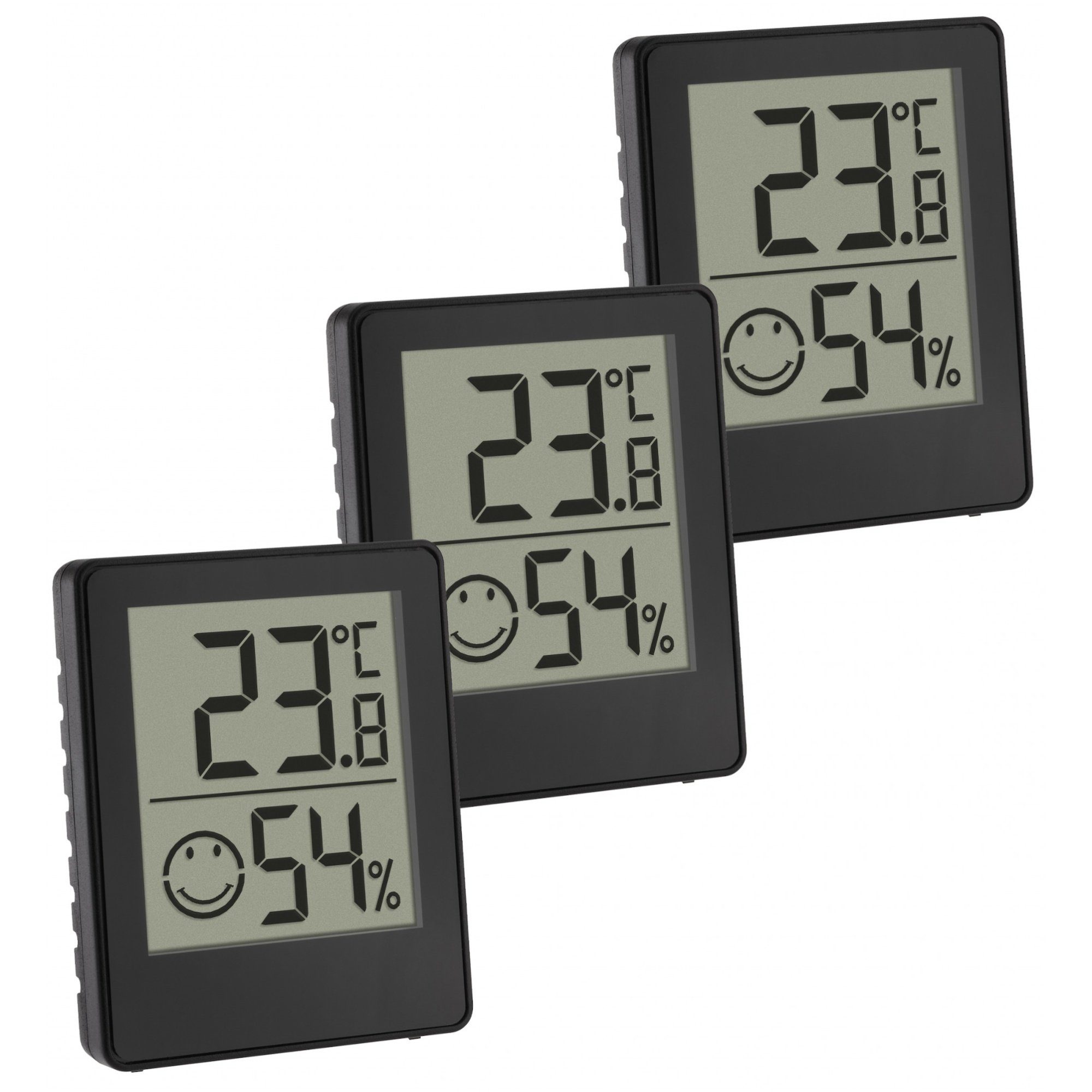 TFA Dostmann Raumthermometer Digitales Thermo-Hygrometer TFA 30.5039.01.03 3 er Set