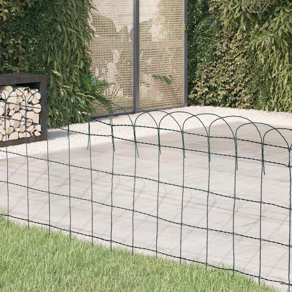 vidaXL Beetumrandung Beetzaun Pulverbeschichtetes Eisen 10×0,65 m