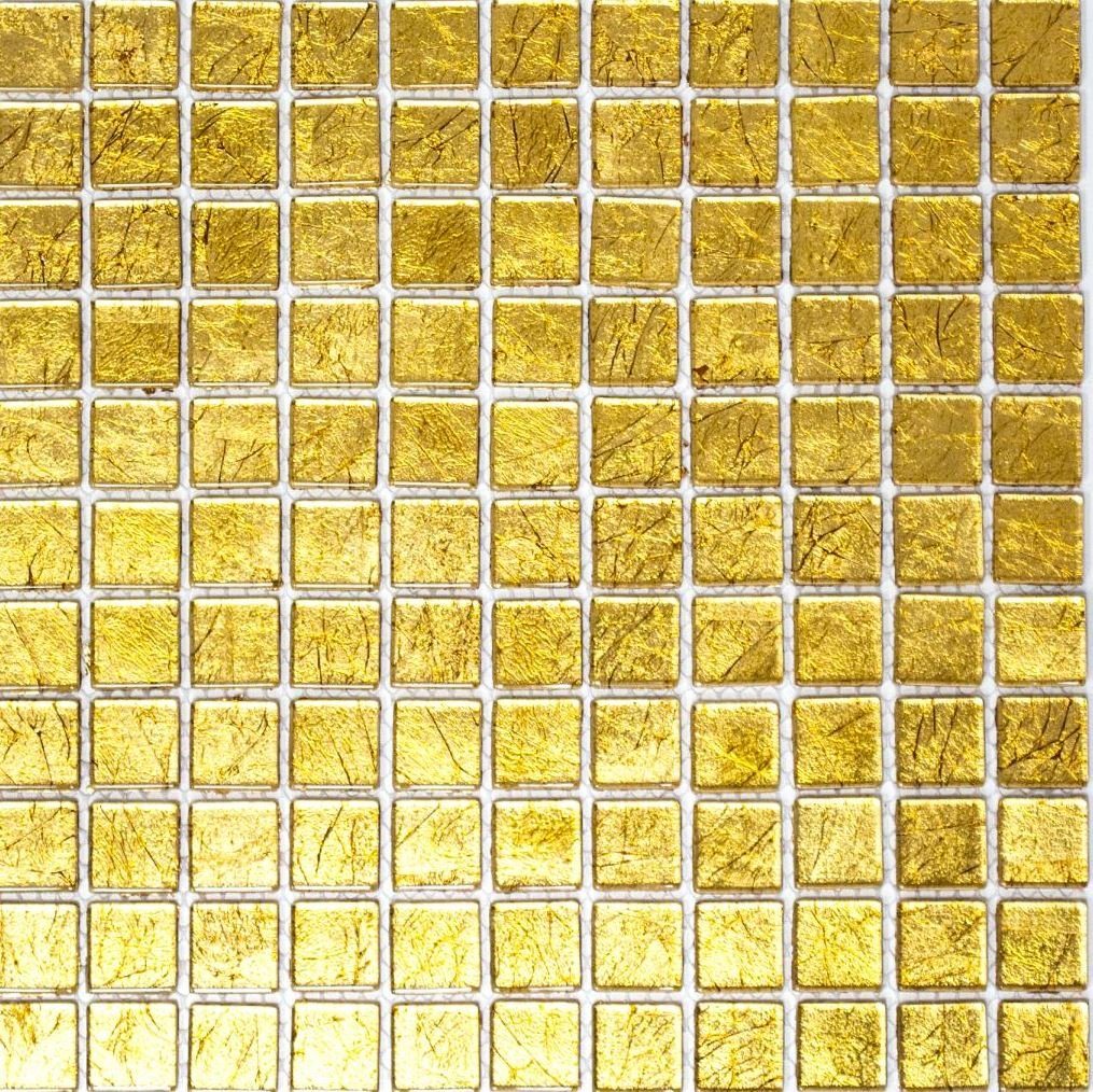Crystal Matten 10 glänzend Glasmosaik gold Mosaikfliesen Mosani / Mosaikfliesen