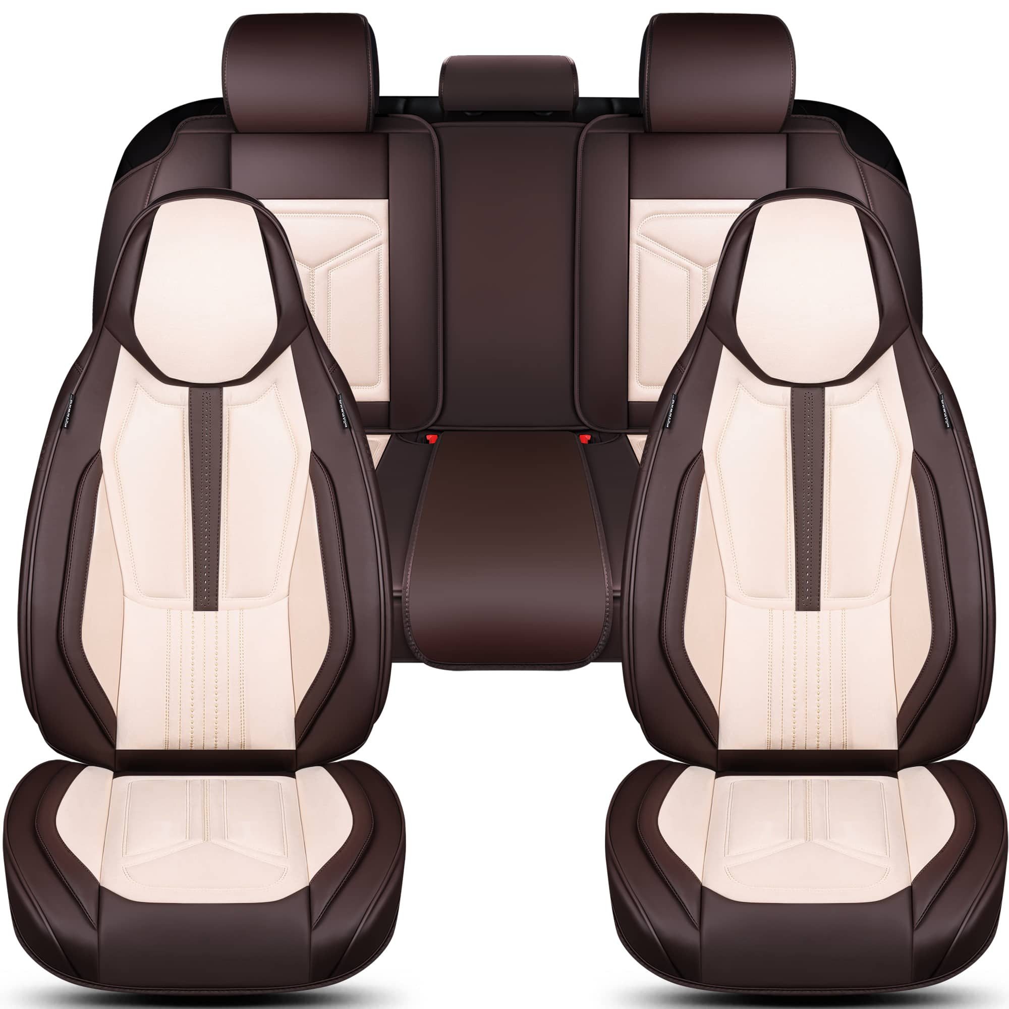 BREMER SITZBEZÜGE Autositzbezug für Audi A5 8T Bj 2007-16 (FS5), Set, Komplettset Vorne und Hinten, in Braun/Beige