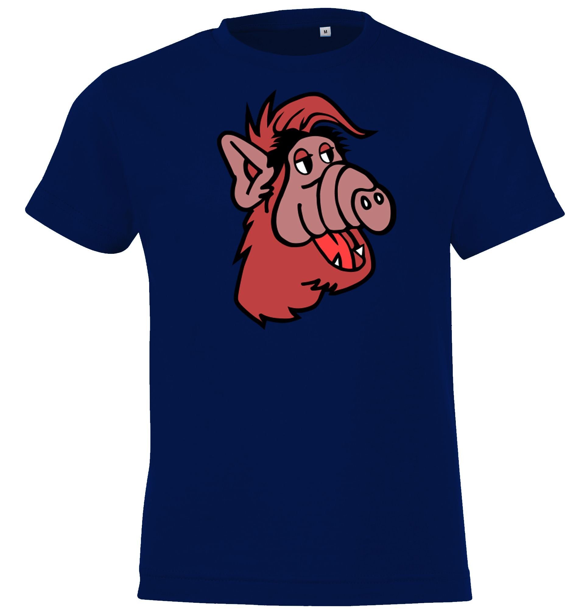 Youth Navyblau richtigem T-Shirt Kinder T-Shirt Alf mit Designz Frontprint