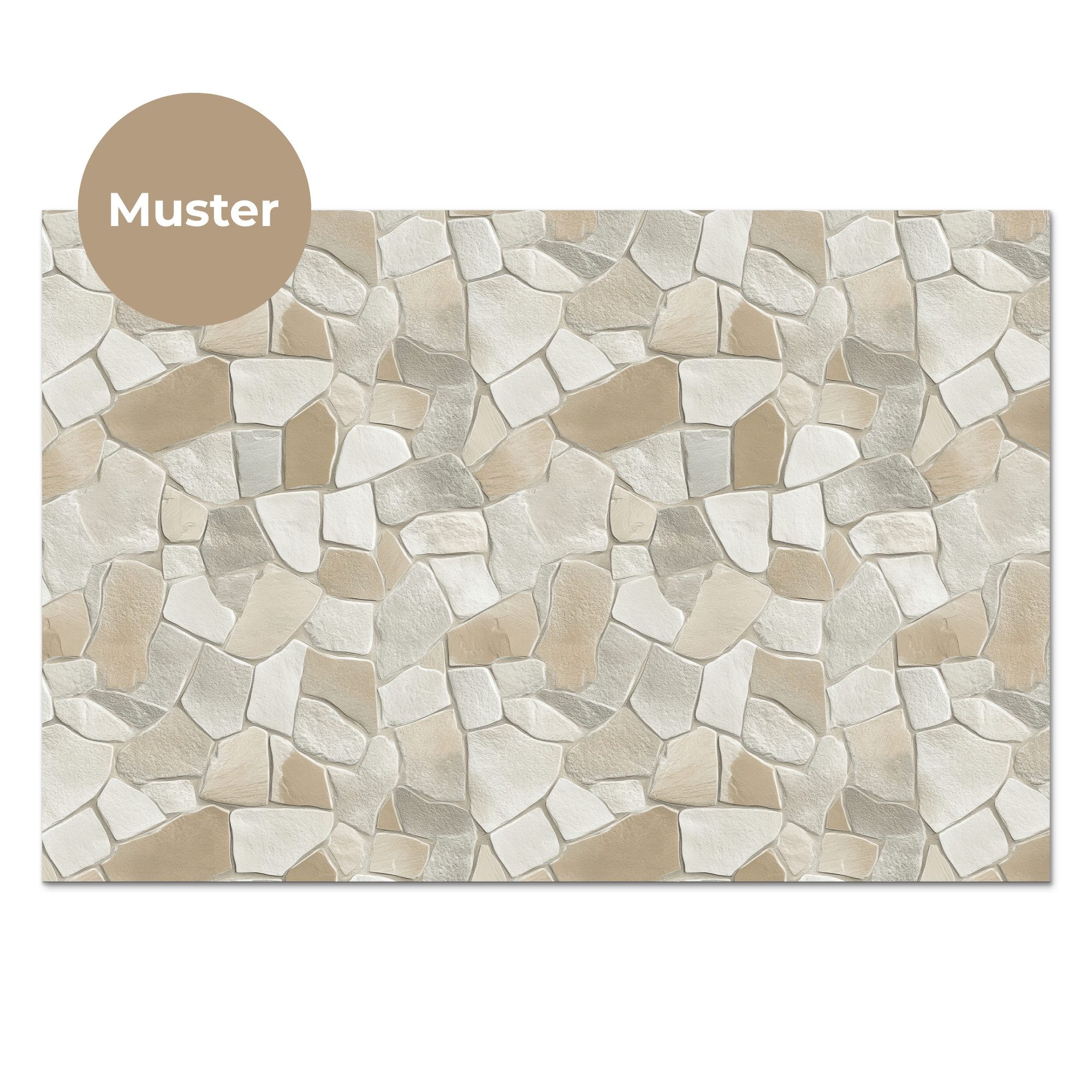 KitchenYeah Küchenrückwand Muster selbstklebend (keine Folie) Mosaik - Steine - Beige, (1-tlg), Spritzschutz, Küche, Rückwand, Küchenwand, Küchenfront, 30x20 cm