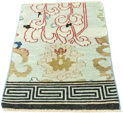Wollteppich Designer Teppich handgeknüpft mehrfarbig, morgenland, rechteckig, Höhe: 6 mm, handgeknüpft