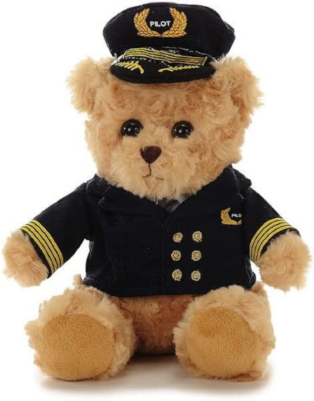 Euro Souvenirs Kuscheltier Teddybär, Pilotenoutfit, Pilotbär, Kuschelbär, Geschenke (1-St), Plüsch, Berufebären, Sammelfigur, Plüschfigur