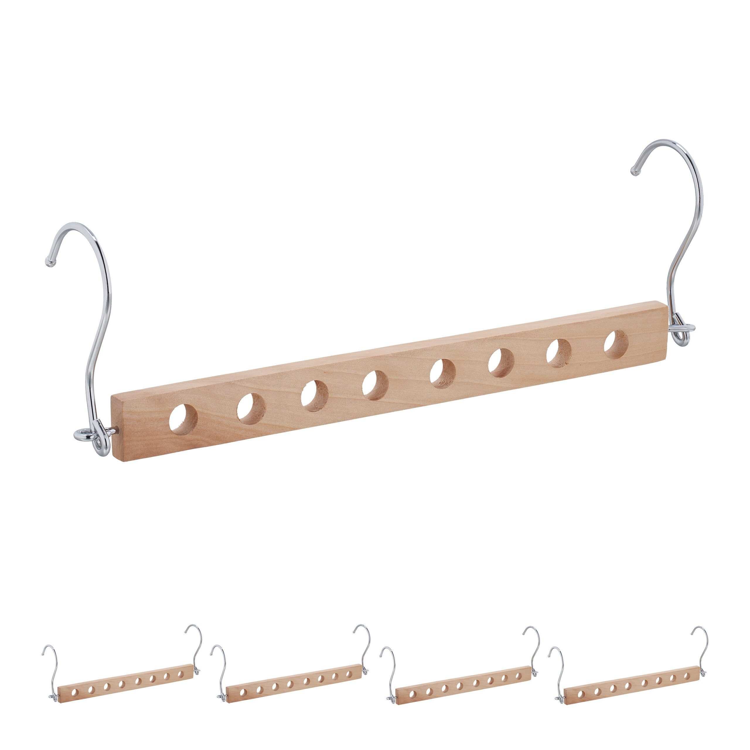 relaxdays Mehrfach-Kleiderbügel Raumsparbügel Holz 5er Set günstig online kaufen