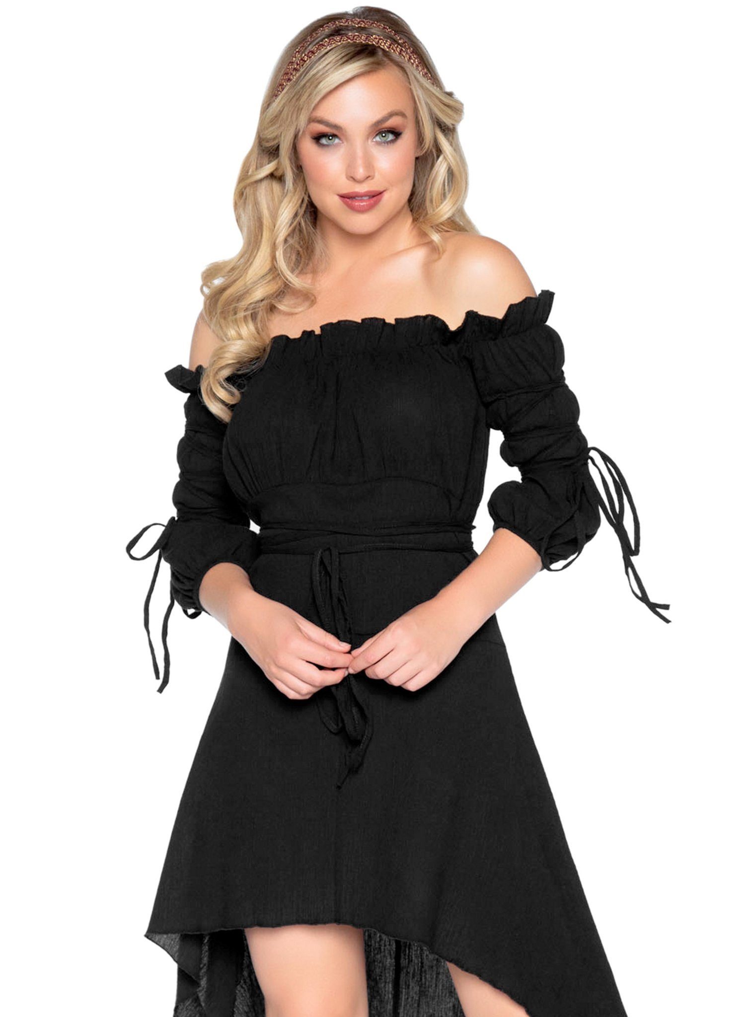 Leg Avenue Hexen-Kostüm Schwarzes Gaze-Kleid, Angenehm schlichtes Kleid als Basis für zahlreiche Kostüme